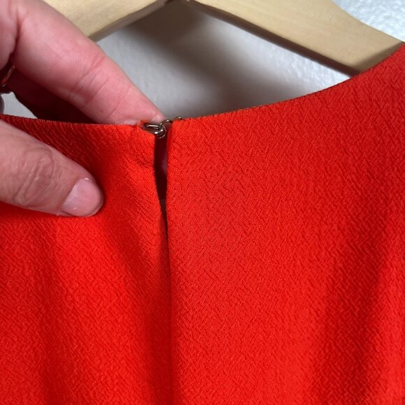 Trina Turk Charleston Ruffle Mini Dress Size 10 Orange Preppy Event Party - Picture 8 of 10